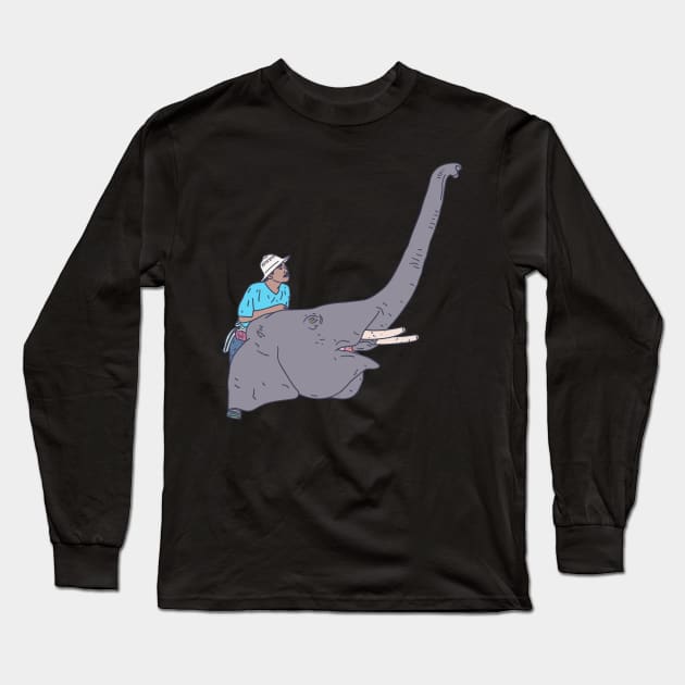 Mahout - Elephant Rider - Direct the Rider Long Sleeve T-Shirt by DeWinnes